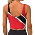 thumbnail image 4 of Bibifish Womens Tank Tops U Neck Wide Strap Trinidad Flag Color Block Print Camisoles Cropped Slim Fit Summer Sleeveless Shirts, 4 of 5