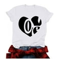 thumbnail image 2 of Meichang T-Shirt de la Saint-Valentin pour Femmes Imprimé Cœur T-Shirts Mignons Col Rond Manches Courtes T-Shirts de Vacances Saint-Valentin, 2 of 4