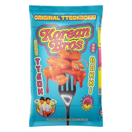 Korean Bros Original Tteokbokki (360g) – Spicy Rice Cakes, Korean Street-Style Snack or Meal, 2 Servings