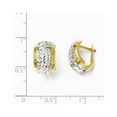 thumbnail image 3 of Leslie's Real 10kt With Rhodium Diamond Cut Hinged Earrings; for Adults and Teens; for Women and Men, 3 of 3