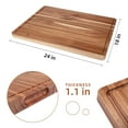 thumbnail image 2 of Acacia Wood Cutting Board, Large Wood Cutting Board withJu-iceGroove and Handle for Kitchen, Butcher Block Cutting Board for Meat Vegetables, Turkey Tray for Christmas, Reversible, 2 of 9