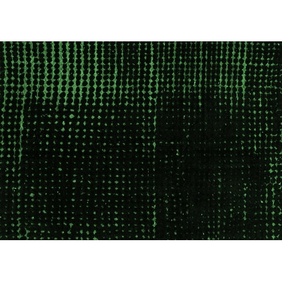 Ahgly Company Indoor Rectangle Abstract Emerald Green Modern Area Rugs, 4' x 6'