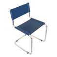 thumbnail image 2 of Breuer Chair Company Mart Stam Cantilever Side Chair w/ Chrome Steel Frame & Blue Bonded Leather by Furnish Theory, 2 of 7