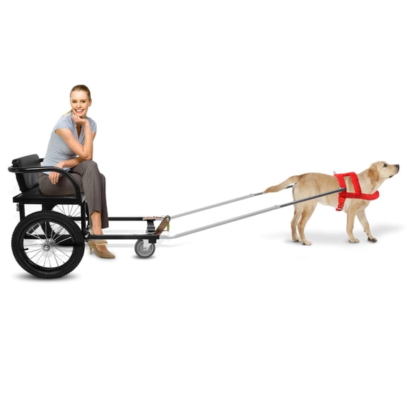 golytefs 40-60KG Double Brake Dog Carts for Dogs To Pull People Small Pet Trailers W/seat