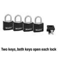 thumbnail image 2 of Solid-Brass Keyed Padlocks, Black, 4-Pack, 1-3/16 In. - 131Q, 2 of 5