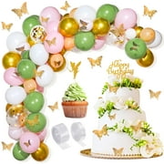 Civaner 154 Pcs PresNok Fairy Birthday Party Decoration Butterfly Balloon Garland Arch Kit Confetti Latex Balloons Glitter Fairy Cake Topper for Birthday Baby Shower Party Decoration