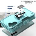 thumbnail image 3 of Feishell for Samsung Galaxy A13 5G Cover with Metal Ring Folding Kickstand,Drop Protection Magnetic Car Mount Shockproof Durable Dual Layer Hybrid Rugged Protective Phone Case,Mint, 3 of 9
