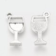 thumbnail image 2 of U8MO 10 Wine Charms Themed Pendants Antiqued Silver Wine Glass Half Full Napa 18mm, 2 of 2