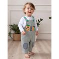 thumbnail image 5 of BemeyourBBs Baby Boy's Fall Sets Long Sleeve Romper Pumpkin Striped Overalls, 5 of 9