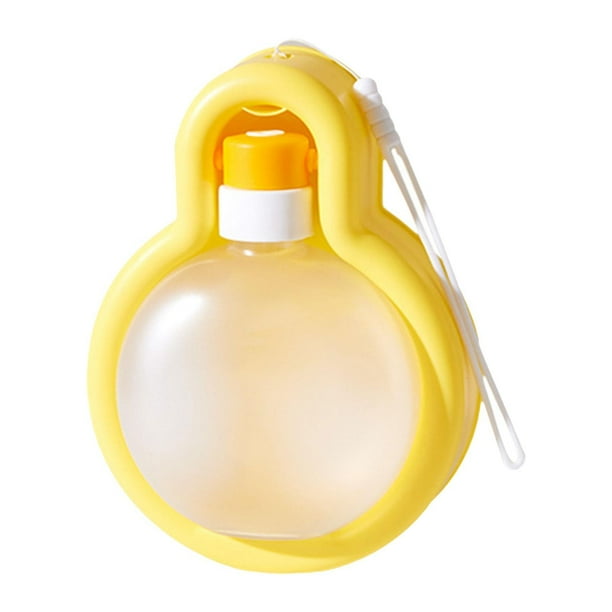 Botella de agua plegable para perros, botella de agua plegable para mascotas, tazón de viaje para perros, agua para perros amarillo y S