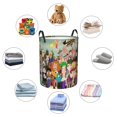 thumbnail image 6 of Phineas And Ferb Laundry Hamper Basket with Handles, Lightweight Storage Basket Toy Organizer Dirty Laundry Basket Waterproof for College Dorms, Bedroom, Bathroom, 6 of 7