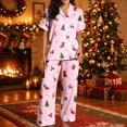 thumbnail image 2 of HAYIMI Women Christmas 2 Piece Pajama Set, Short Sleeve Lapel Button-Down Tops And Pants Set, Xmas Print Loungewear Sleepwear For Relaxed Evenings, 2 of 7