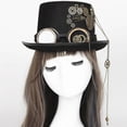 thumbnail image 3 of Steampunk Hat With Cosplay Party Goggles For Accessory Disguise, 3 of 5