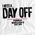 thumbnail image 2 of Ferris Bueller Needs A Day Off Unisex Adult Canvas Brand T Shirt, White, Small, 2 of 4