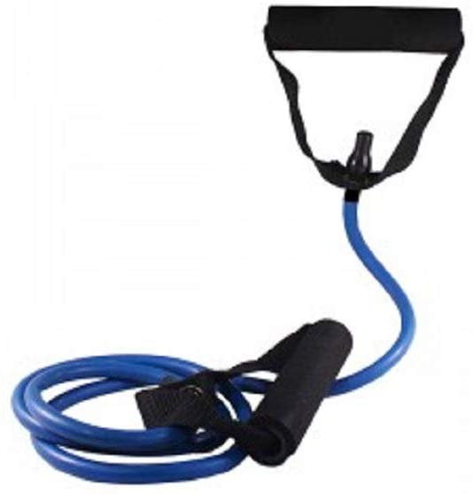 Exercise Tubing with Handles, Blue 100 feet. Extra Heavy Resistance Band. Workout Tube Band for