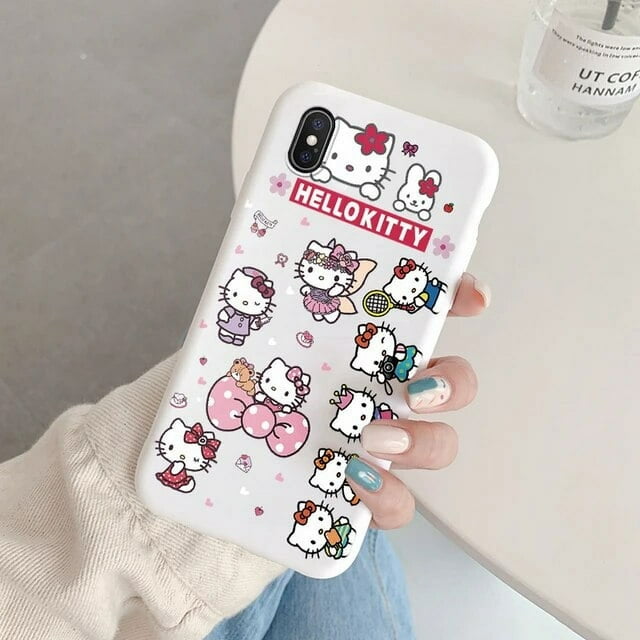 Cartoon Phone Case for For Apple iphone X XS Max XR 10 Girls Anti-drop Cinnamoroll Kuromi Hello Kitty Silicone Siling Back Cover ZR