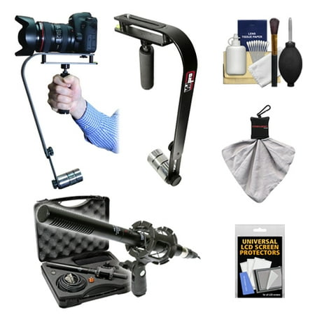 Vidpro SB-10 Professional Video Camcorder & Digital SLR Camera Stabilizer with Vidpro XM-55 13-Piece Microphone Set + Accessory Kit