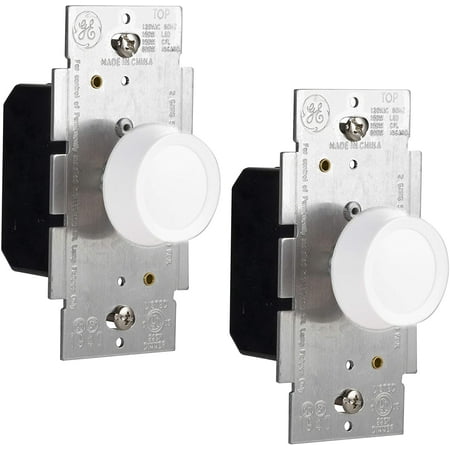 

GE 3-Way Dimmer Push Button Light Almond/White 2 Pack - 55237