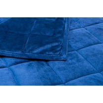 AckBrands 48" x 78" - 15 Lb Weighted Blanket - Navy Blue - MicroMink Fleece Premium Ultra Plush with Glass Beads - Double Stitched Edges - Veteran Owned