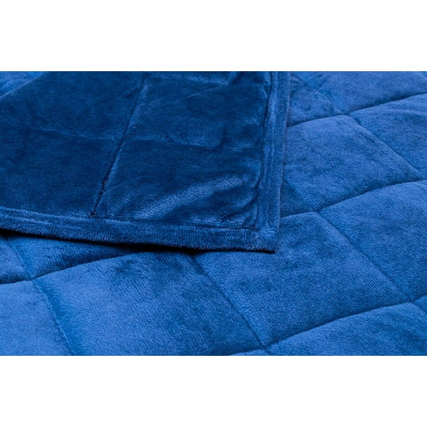 Ackbrands 48 X 78 15 Lb Weighted Blanket Navy Blue Micromink Fleece Premium Ultra Plush With Glass Beads Double Stitched Edges Veteran Owned Walmart Com Walmart Com
