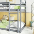 thumbnail image 4 of Miniyam Wood Twin over Twin Bunk Bed, House-Shaped Design for Kids and Teens, Gray, 4 of 8