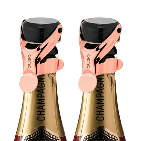 

Champagne&Wine Stopper Stainless Steel with Food Grade Silicone Leak-Proof and Bubble Retaining Saver Keeps Wine&Champagne Fresh，Suitable for All Standard Size Wine&Sparkling(2 Pack Rosegold）