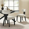 thumbnail image 2 of Side Dining Chair, Set of 2, Ivory White, Fabric, Kitchen Cafe Bistro Hospitality Restaurant, Modern Contemporary HB36865, 2 of 11