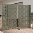 thumbnail image 2 of MAYEERTY Outdoor Metal Privacy Screen 6ft × 4ft Olive Gray, 6-Panel Brick Pattern Decorative Screen for Garden, 2 of 6