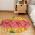 thumbnail image 5 of 5X5 Area Rug, Bed, Living, room, Round Carpet, Geometric Carpet, Handmade, 5 of 7