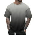 thumbnail image 2 of Homadles Mens Oversized T Shirts- Summer Fashion Crewneck Short Sleeve Casual Gradient Shirts Gray Size M, 2 of 5