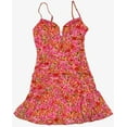 thumbnail image 6 of ASTR The Label Women's Meg Pink Multi Floral Ruched Lined Mini Dress (X-Small, Pink Multi Floral), 6 of 9