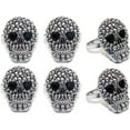 thumbnail image 6 of Halloween Napkin Rings Set of 6, Black Rhinestone Skull Head Napkin Holder Rings for Holiday Party Dinner Wedding Banquet Dinning Table Settings Decoration (Skull-6pc), 6 of 10