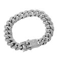 thumbnail image 1 of Jumpingount plateada Diamantes de imitación brillantes Hip Hop Cadena de eslabones cubanos Hombres Mujeres Bling Bangle Crystal Accesorio de moda Ropa, zapatos y accesorios Miscelánea Plata, 1 of 6
