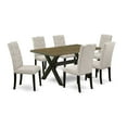 thumbnail image 2 of East West Furniture X677FL624-7 - 7-Piece Small Dining Table Set - 6 Parson Chairs and Small Rectangular Table Solid Wood Structure, 2 of 6