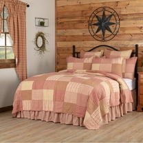 VHC Brands Sawyer Mill Red 3 Piece Quilt Set (1 Luxury King Quilt, 2 King Shams)