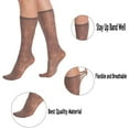 thumbnail image 4 of Floral Sheer Knee-High Socks (3 Pairs) - 15 Denier Stay-Up Band, 90% Nylon - Women's One Size, 4 of 4