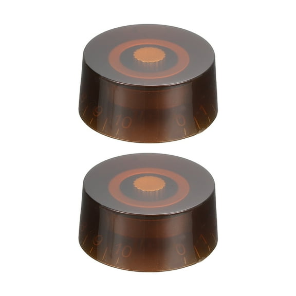 2PCS Guitar Top Hat Bell Knobs, Volume Tone Control Knobs for Electric Guitar Bass, Amber