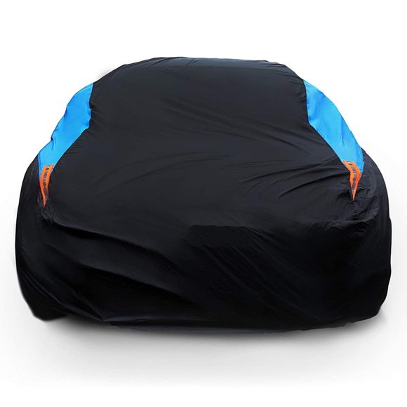 Lightweight Poly 210T Car Cover for Large Sedans 515-538 cm. Waterproof, UV Protection, Scratch Resistant, Driver-Side Zippered Opening