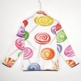 thumbnail image 6 of Candy Pattern Rainbow Lollipop Men's Stand Collar Sweater Long Sleeve Clothing Loose Fit Sports Sweater, 6 of 8