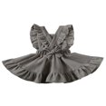 thumbnail image 3 of PENGXIANG Robe en Velours Côtelé pour Filles, Couleur Unie, Sans Manches, Col Carré, Robe Décontractée à Bretelles, 3 of 8