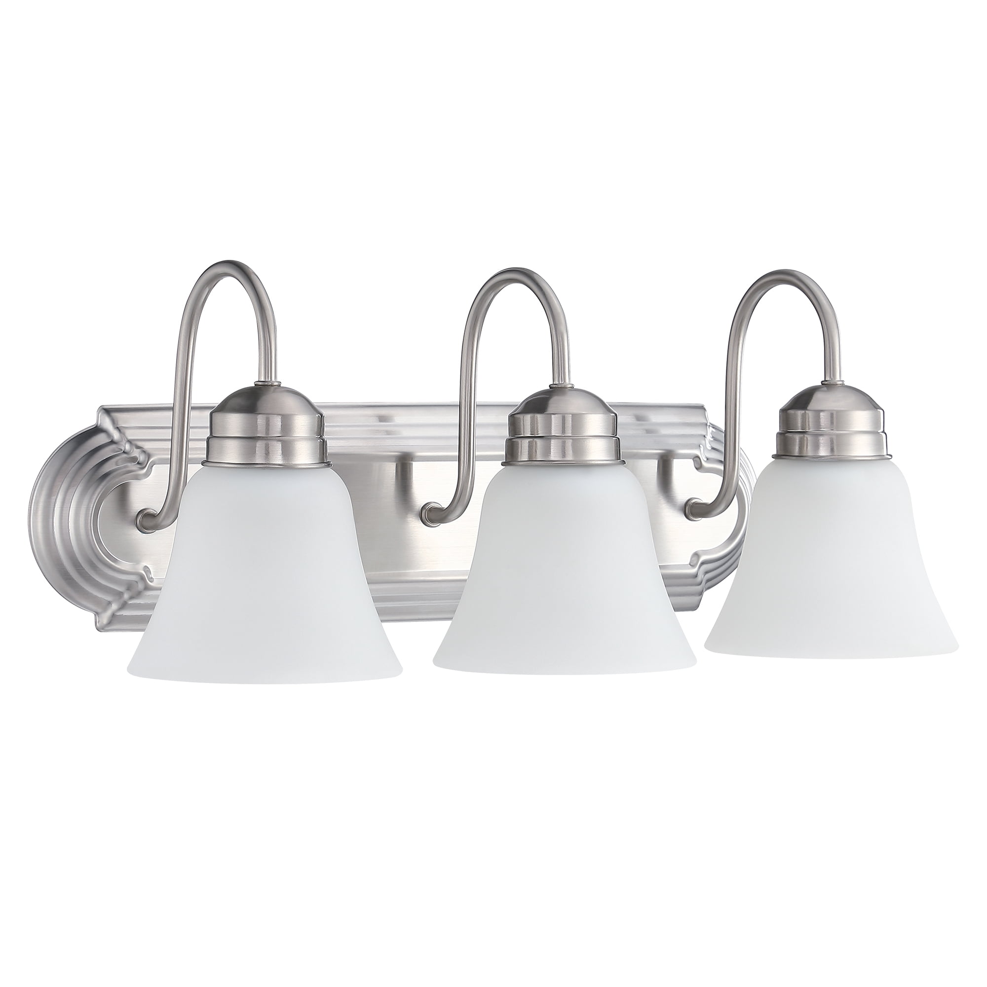 18.79" 3-Light Brushed Nickel Bathroom Vanity Light Fixtures
