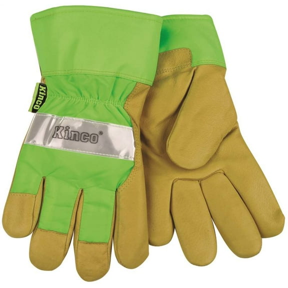 Heatkeep 1939-L Work Gloves, Men's, L, Wing Thumb, Green/Palamino