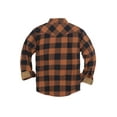 thumbnail image 4 of COEVALS CLUB Mens Flannel Long Sleeve Shirts Corduroy Lined Snap Button Up Cotton Western Plaid Shirts (Brown, Black/XXL 12#), 4 of 6