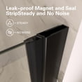 thumbnail image 3 of Bifold Shower Door, 32" W X 72" H Frameless Glass Shower Door with 1/4 in. Clear Tempered Shower Glass, Pivot Swing Shower Doors, Matte Black, 3 of 9