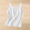 thumbnail image 2 of Tweang Tank Top for Women Tank Tops Casual Shirts Embroidered Button Sleeveless Top Summer Casual Loose Lightweight Tanks Basic Undershirts Base Layer Vest Halter Solid Color Elegant White 2XL, 2 of 7