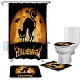 thumbnail image 2 of FMSHPON Halloween 4 Piece Bathroom Set Shower Curtain Bath Rug Contour Mat and Toilet Lid Cover, 2 of 8
