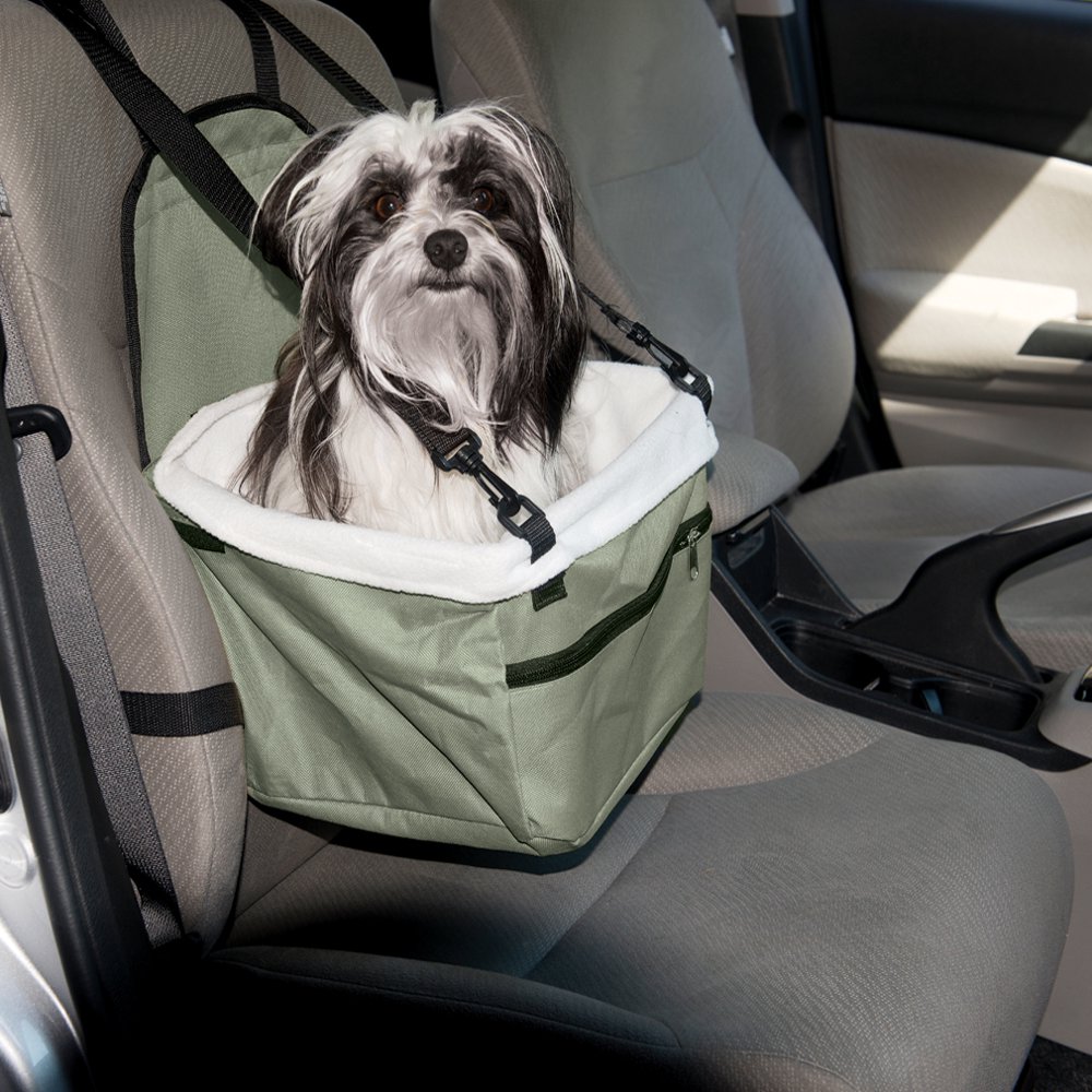 Evelots Pet Booster Seat, Pet Up To 20 Lbs For Car, Truck,Vehicle,Green