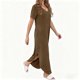thumbnail image 4 of Vestido Corto para Mujeres Verano Cuello en V Bolsillo de Manga Corta Color Sólido Vestido de Cambio Casual para la Fiesta de la Playa de Primavera, 4 of 6
