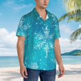 thumbnail image 5 of Daiia Christmas Snow Hawaiian Shirt for Men Gentle Cotton Regular Short Sleeve Casual-Large, 5 of 9