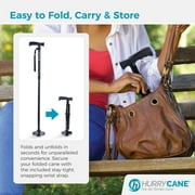 HurryCane Freedom Edition قصب قابل للطي مع مقبض T ، بنفسجي